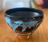 Medium Bowl no. 1 with black and white layered glazes