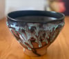 Medium Bowl no. 1 with black and white layered glazes