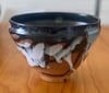 Medium Bowl no.2 with black and white layered glazes