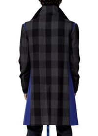 Image 3 of Men's Oversized Wool Blend Coat in Charcoal Navy