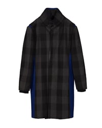 Image 4 of Men's Oversized Wool Blend Coat in Charcoal Navy