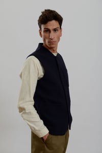 Image 2 of CLAYTON GILET - Navy wool £265.00