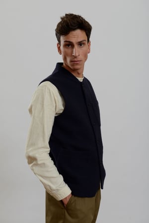 Image of CLAYTON GILET - Navy wool £265.00