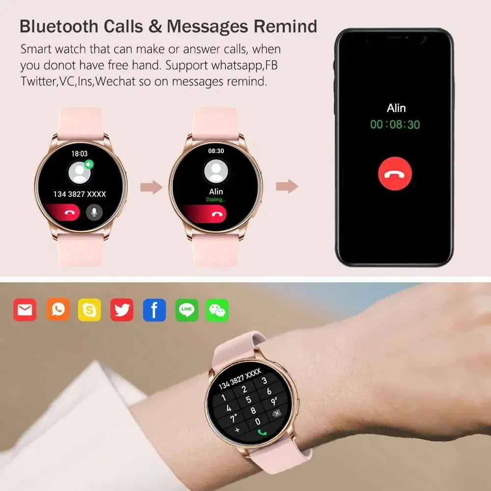 Elegance Series Smartwatch - Fusion of Style and Technology with Bluetooth Calling, Fitness Tracking