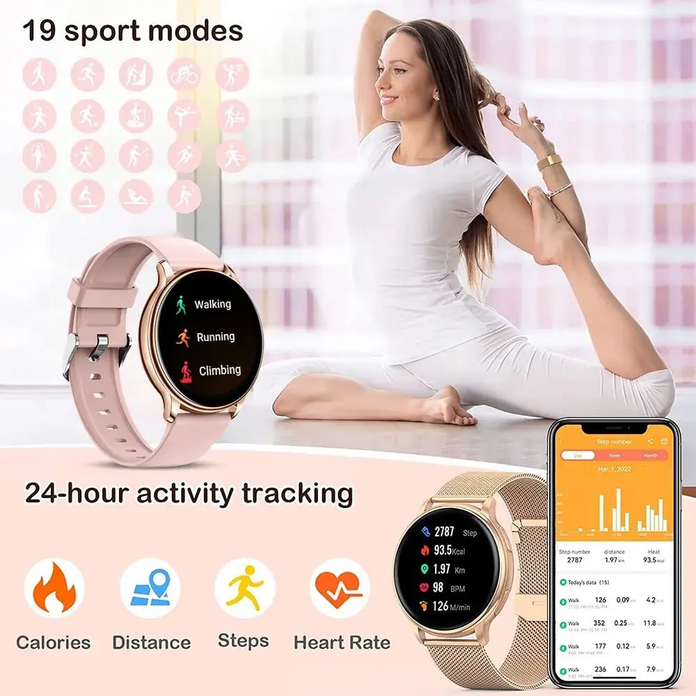 Elegance Series Smartwatch - Fusion of Style and Technology with Bluetooth Calling, Fitness Tracking