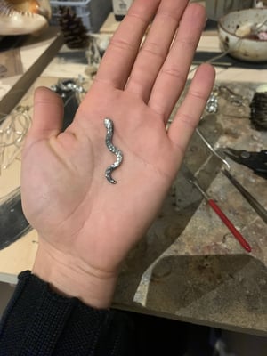 Image of ‘Slither’ hammered chunky serpent pendant