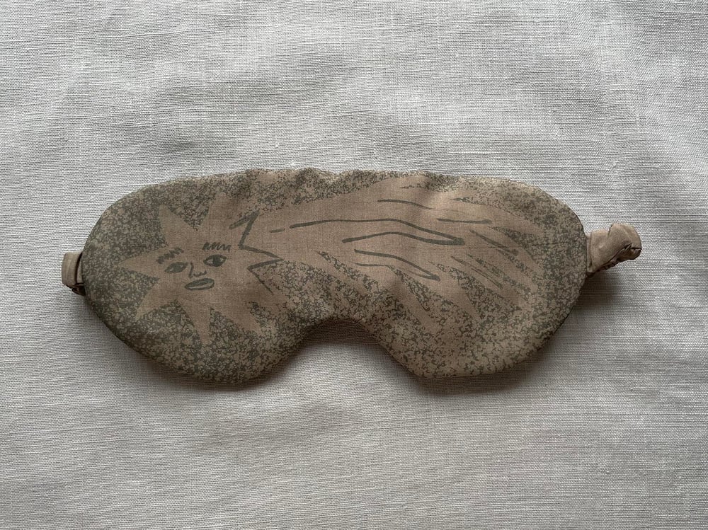 Shooting star silk eye mask: taupe and grey