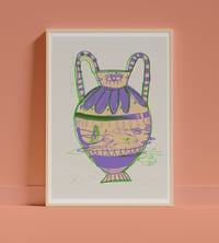 Image 1 of ANCIENT EYE SEE YOU  AMPHORA SCREENPRINT SUPER LIMITED NEON GREEN EDITION