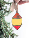 Red and Yellow Stained Glass Ornament