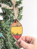 Red and Yellow Stained Glass Ornament