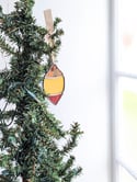 Red and Yellow Stained Glass Ornament