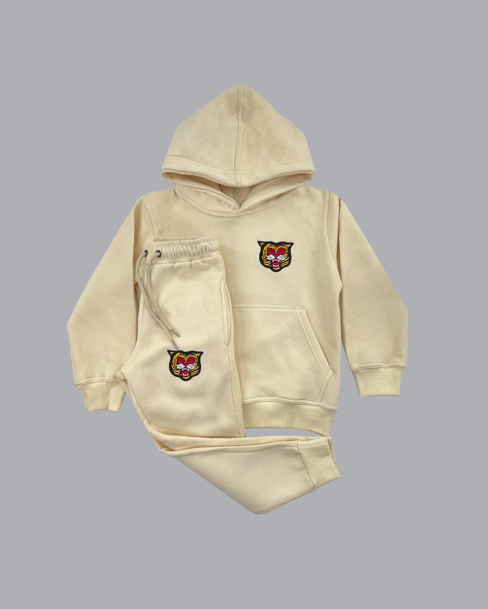 Image of The BLAK Hoodie Set in Cream for Kids