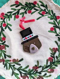 Image 2 of Holly Bear-y Fused Glass Ornament