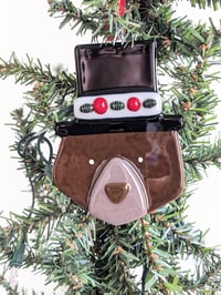 Image 1 of Holly Bear-y Fused Glass Ornament