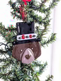 Image 3 of Holly Bear-y Fused Glass Ornament