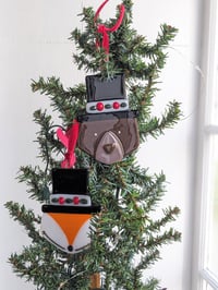 Image 5 of Holly Bear-y Fused Glass Ornament