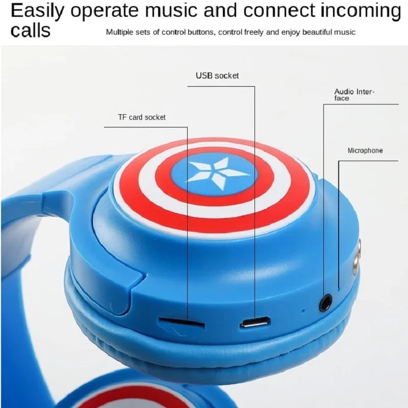 Marvel Bluetooth Headphones Over-Ear Wireless Stereo Sound