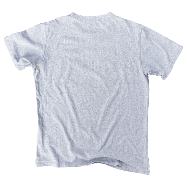 Bunni Éphémère - Logo / Haiku T-Shirt (Silver / Mens L)