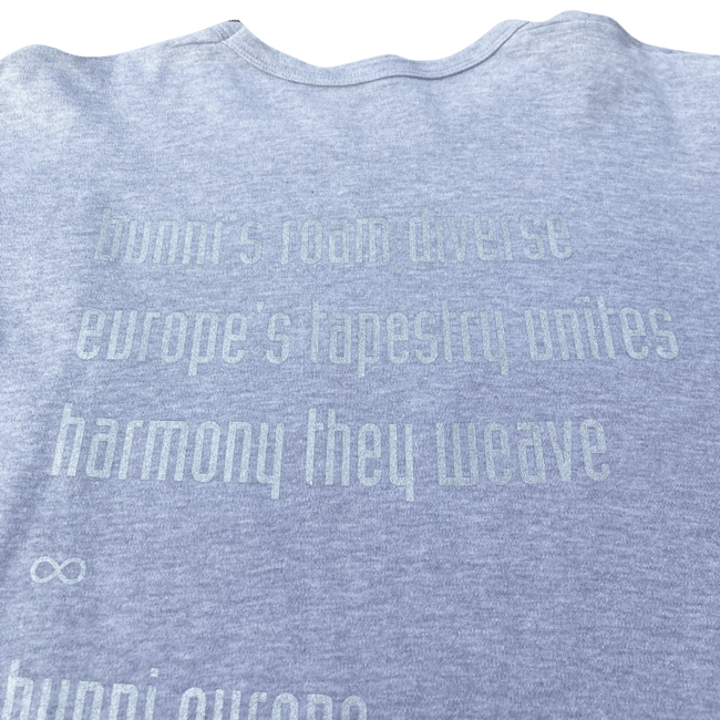 Bunni Éphémère - Logo / Haiku T-Shirt (Silver / Ringer - S)