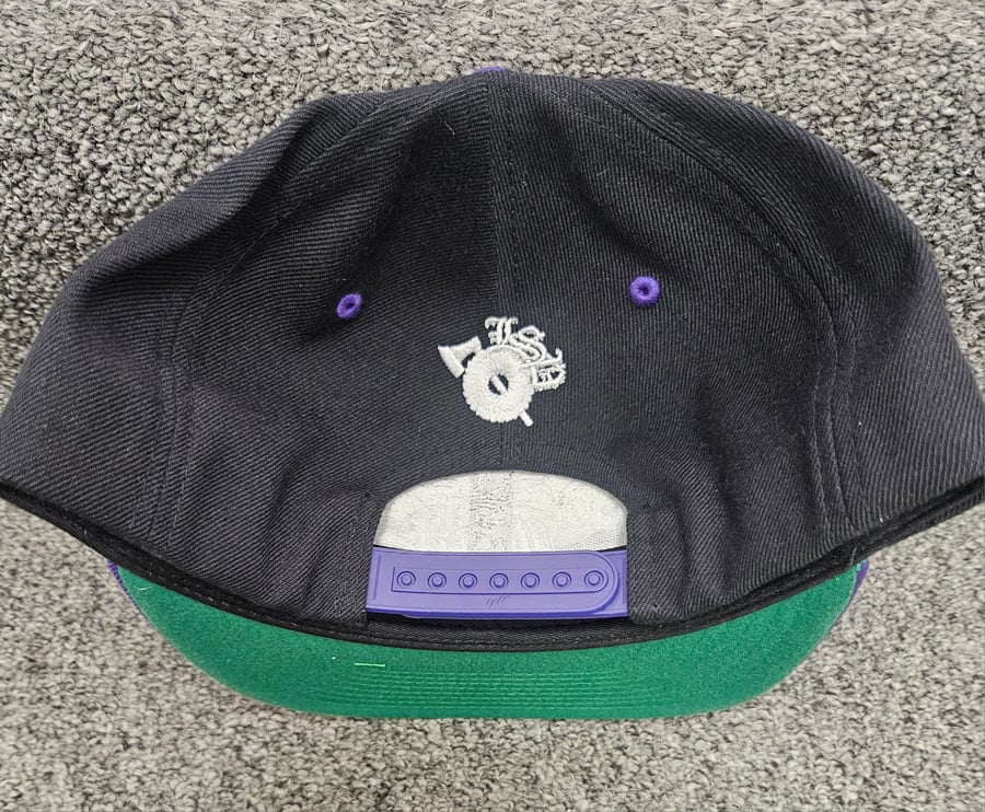 Image of DARBY O-TRILL : PURPLE BILL AND WHITE LOGO OUTLINE SNapback 