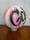 Image of Custom Airbrush Basketball, Personalized Basketball, Feminine Sports Trophy Gift Pink and Blue Ball