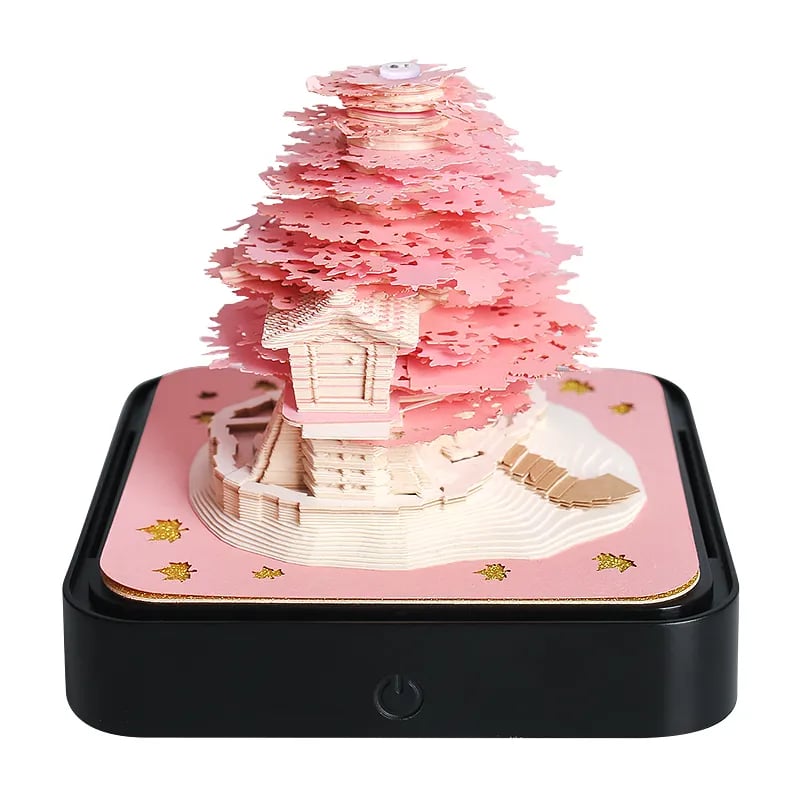 3D Notepad Sakura Tree House Memo Pad Office Calendar Paper Set Your Goals And Dreams For 2024 