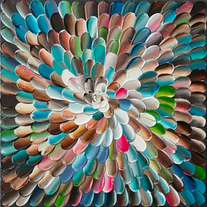 Image of Azure flore - 30x30cm - 4 pieces