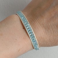 Image 3 of Blue Crystal Single Wrap Bracelet