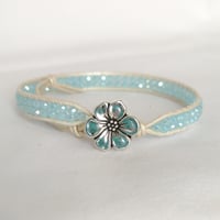 Image 1 of Blue Crystal Single Wrap Bracelet