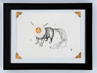 Image 2 of Sunbear I - original drawing with gold-plated appliqué