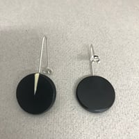 Image 2 of black circle drop earrings 