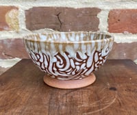 Image 3 of White on Brown Pattern Bowl