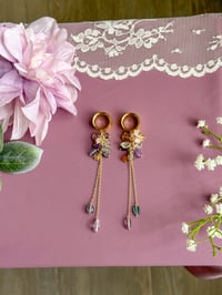 Image 1 of Rainbow Fluorite Cluster Dangles (Gold)