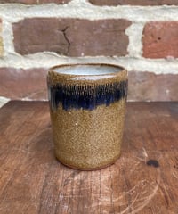 Image 1 of Blue on Brown cup