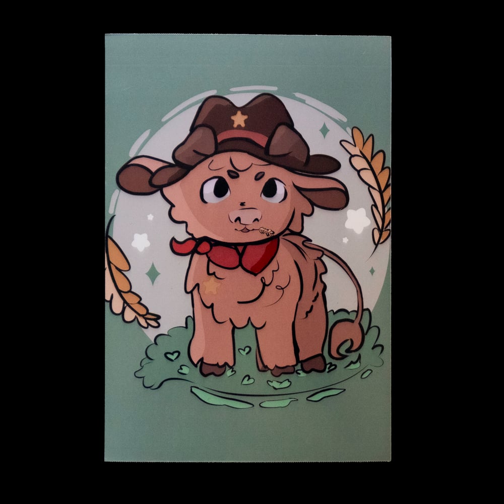 Image of Cowboy Cow Mini Print