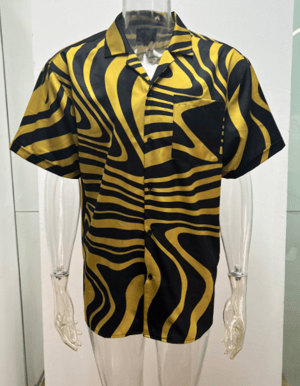 Black & Gold Button Up