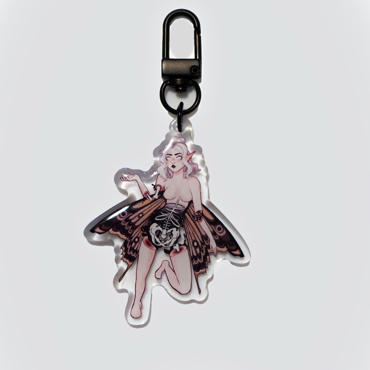 Image of Moth Girl Acrylic Keychain