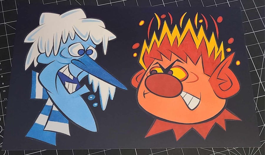 Image of HEAT MISER and SNOW MISER 11x17 PRINT! RANKIN/BASS "THE YEAR WITHOUT A SANTA CLAUS"!