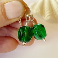 Image 3 of Faceted Emerald Earrings