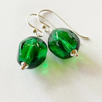 Image 1 of Faceted Emerald Earrings