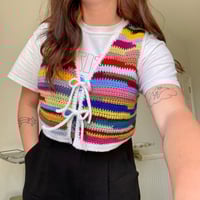 Image 2 of Scrappy tie front vest