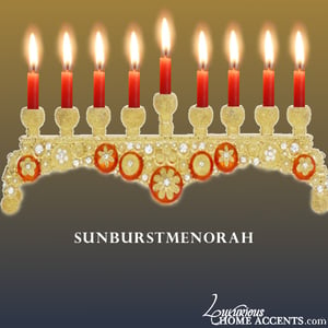 Image of Orange and Gold Menorah Sunburst