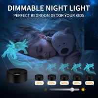 Image 3 of 3D Axolotl Night Light - 3D Illusion Lamp - 16 Colors Changing with Remote Control