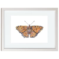 Steampunk Orange Butterfly A3 Framed Print