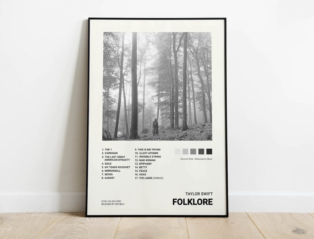 Taylor Swift - Folklore Album Cover Poster