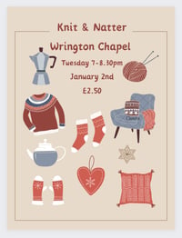 Image 1 of Wrington Knit & Natter Tuesday January 2 nd - 7-8.30 pm 