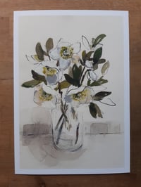 Hellebores in a vase print