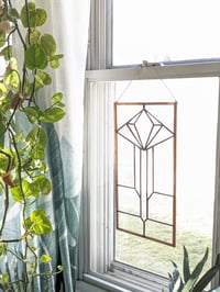 Image 1 of Copper Art Deco Stained Glass Window