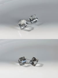 glass ear studs 四方玻璃耳钉