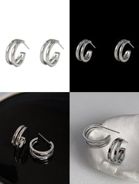 double hoop earrings 银色双圈耳环